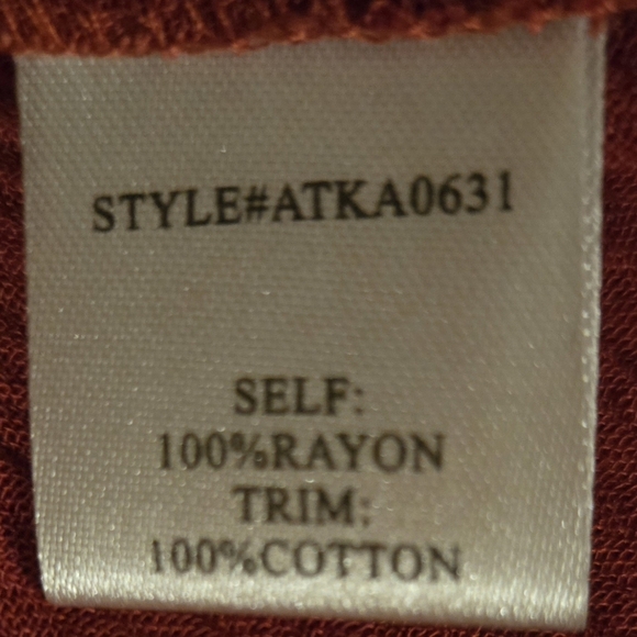 STITCH FIX EXCLUSIVE Blouse Vixbe Brand Flowy Rust Color V-Neck Sz Sm - Picture 9 of 9